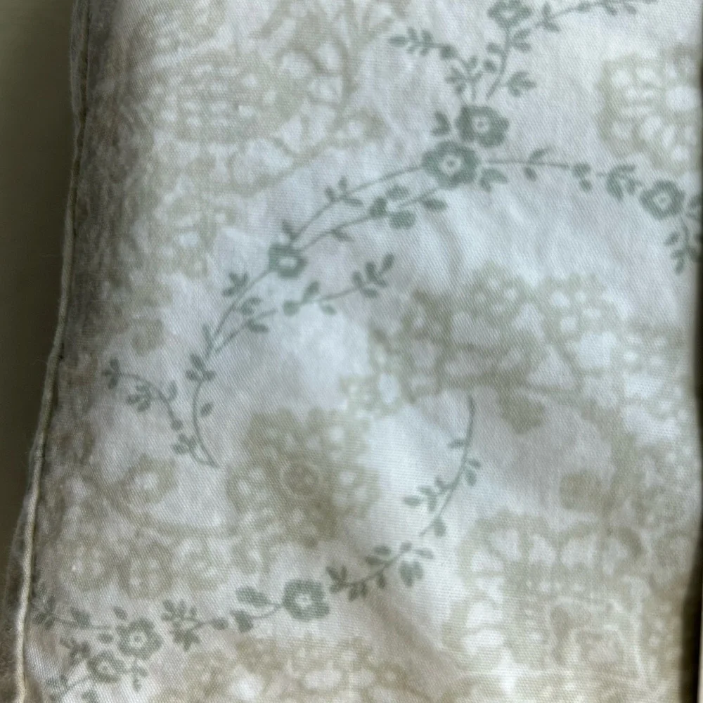 Simply Shabby Chic Sheet Set Cream Moss Green Bedding 100% Cotton Twin NWT